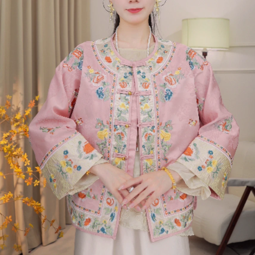 【空谷幽兰】新中式秋季新款上衣复古外套女2025C8286—婷婷杭锦仓
