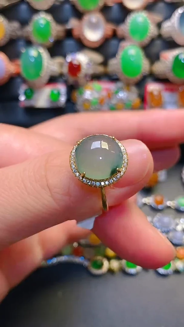 银S925镶嵌翡翠耳饰天然