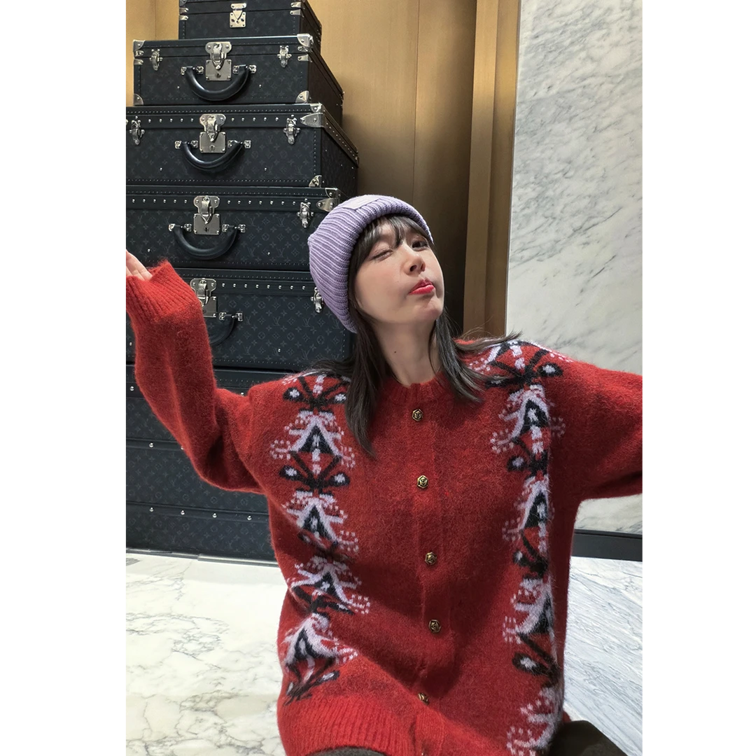 BETTER JOELAY-【听风独白】绵羊毛时尚针织开衫毛衣慵懒LL6508