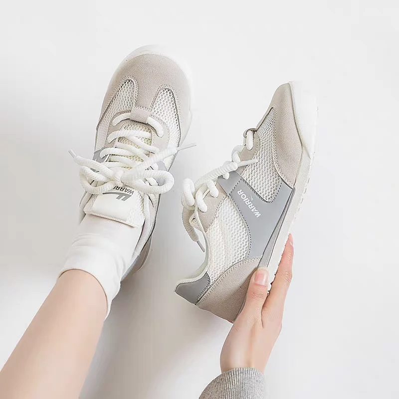 Warrior/回力板鞋夏季2025新款复古休闲女轻便平底网面透气运动鞋