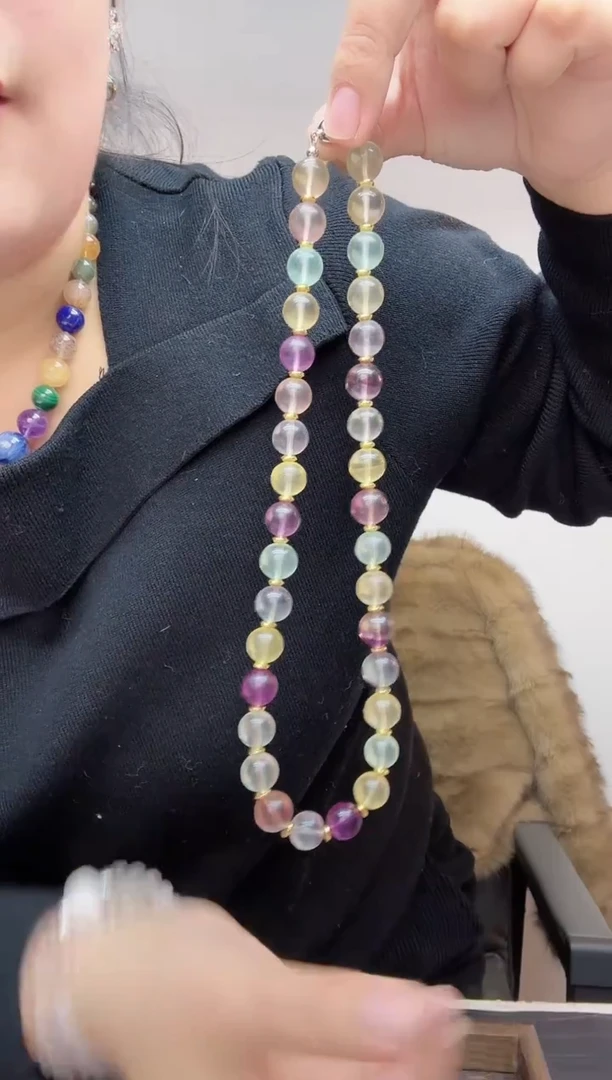 水晶摆件未镶嵌天然萤石项链70