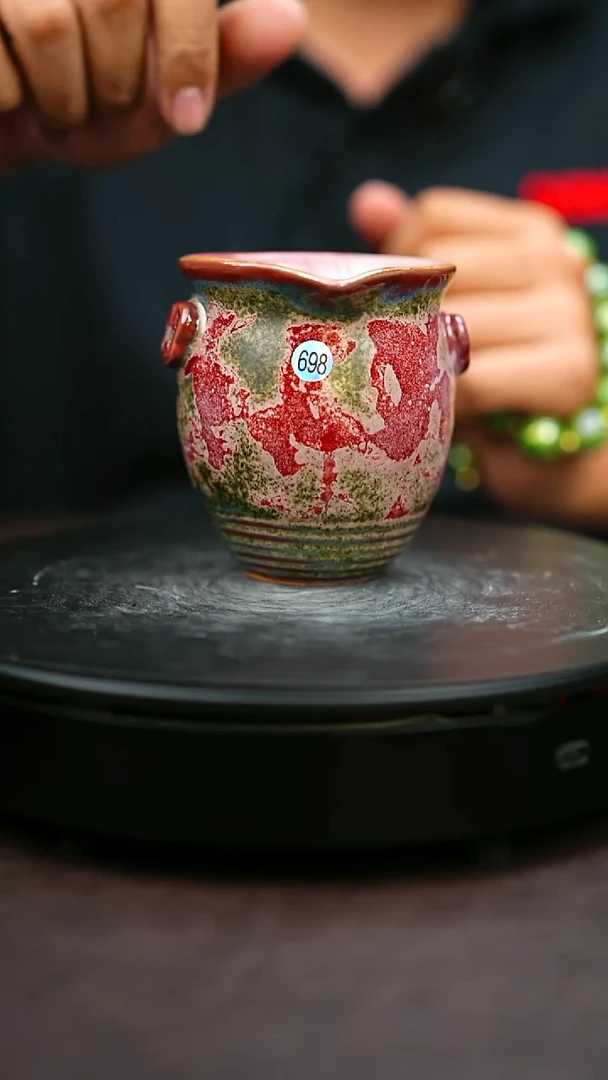 698#原矿钧瓷炉钧釉祥云公道杯