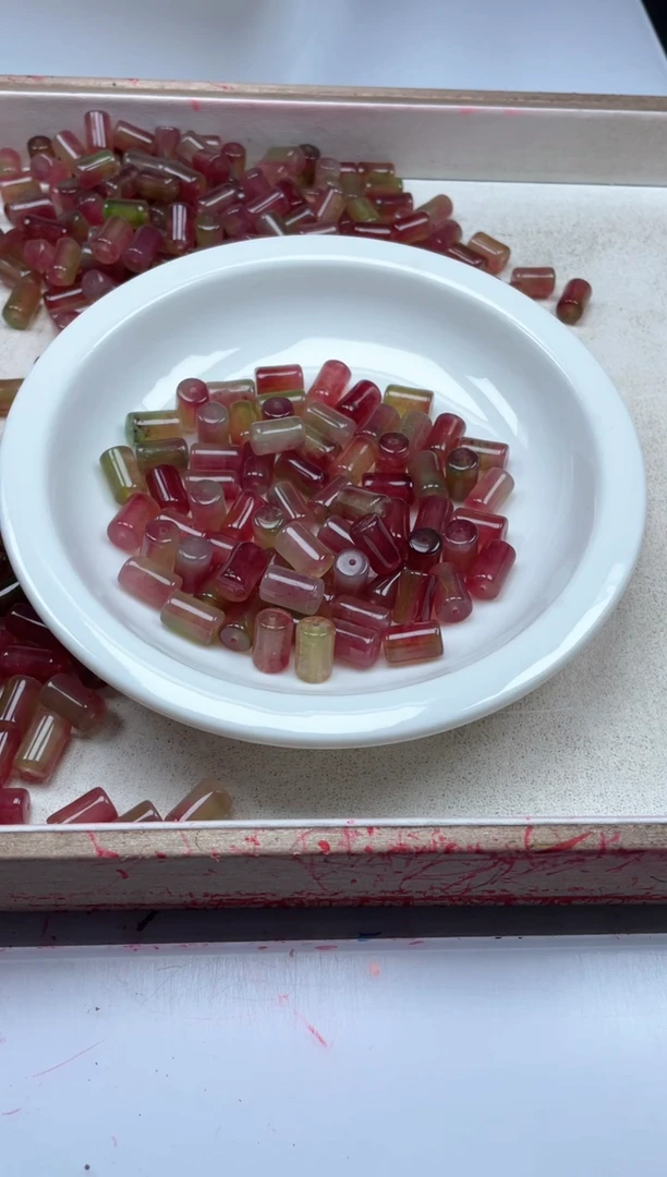 【闪购商品】玛瑙/玉髓颈饰未镶嵌W2227梅花玉大管珠12*8mm*10