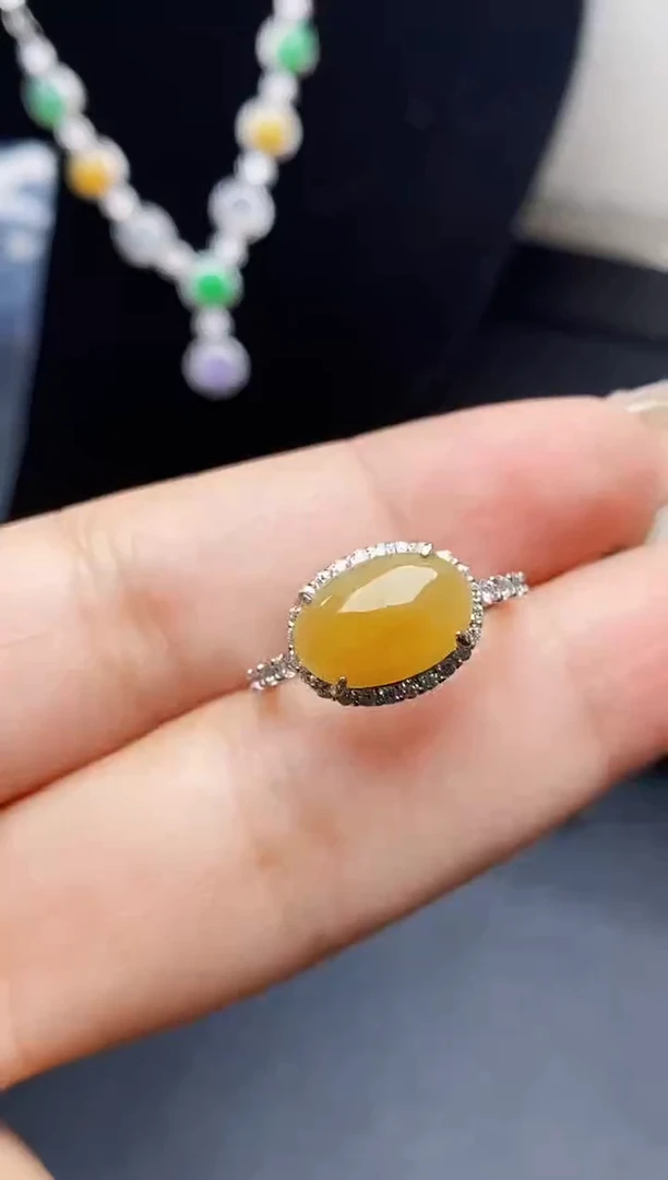 银S925镶嵌戒指翡翠1408