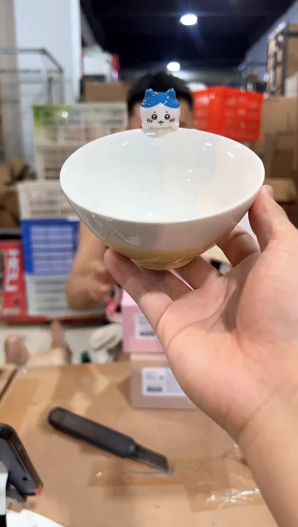 瓷片原盒小八公仔碗