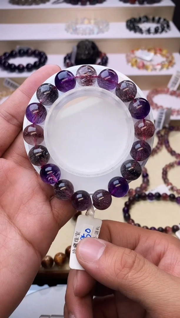 【闪购商品】水晶手链未镶嵌黑加仑超七单圈12m+