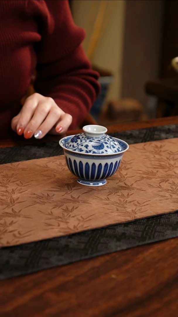 【闪购商品】杯子莹焰堂菊瓣六花盖碗