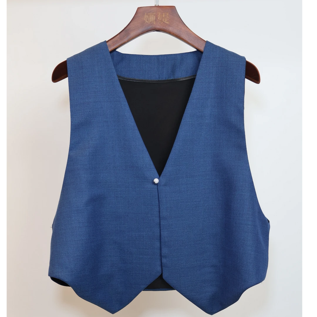 [菊子的设计]新中式马甲 凝靛/国风高级感春夏百搭上衣A2500005