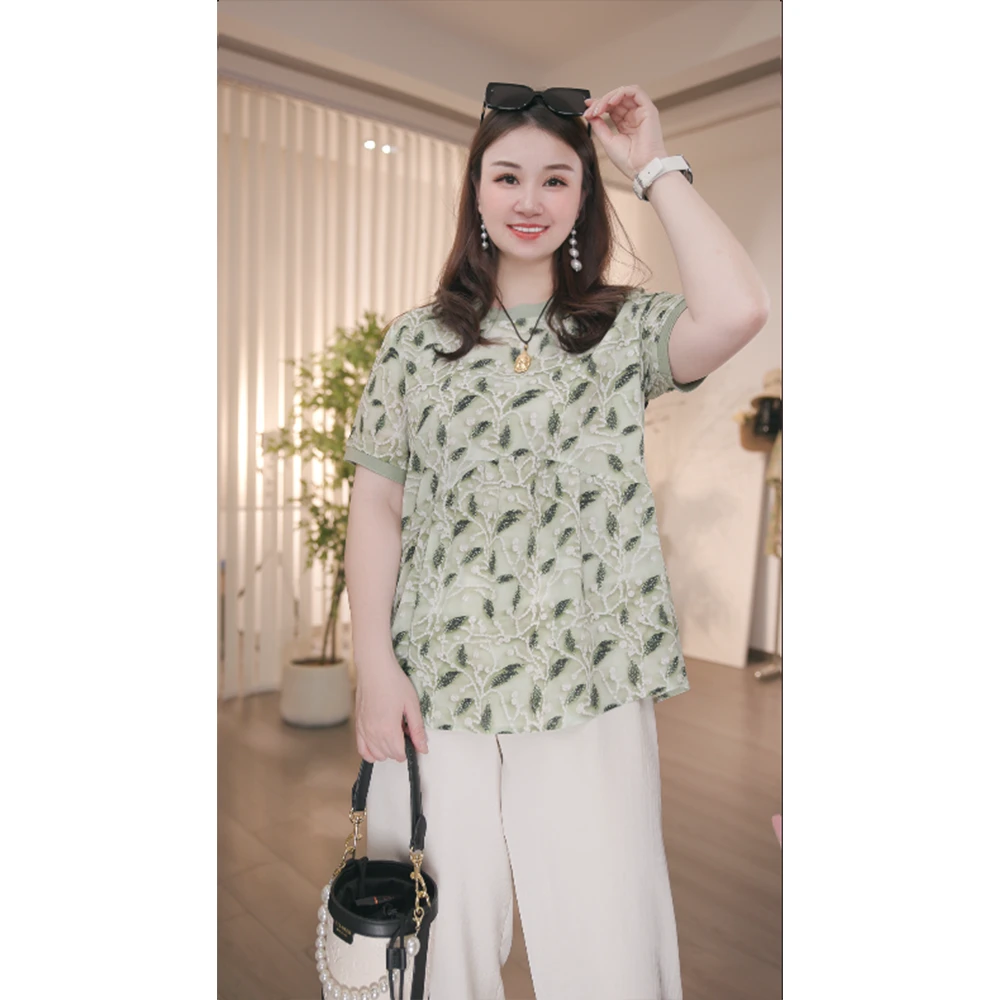 大码女装简约优雅洋气显瘦休闲上衣