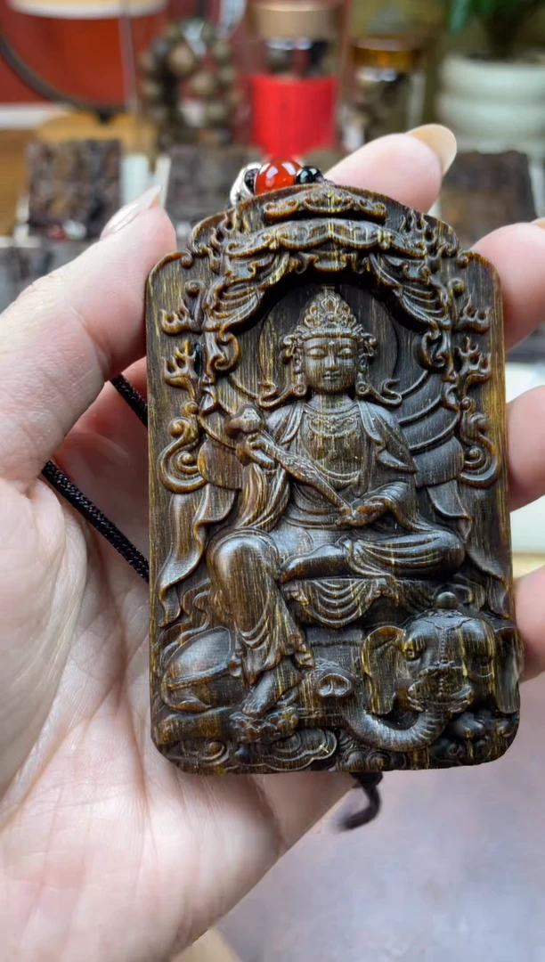 木木雕款芽庄 十二生肖守护 普贤 8cm 送 养香瓶