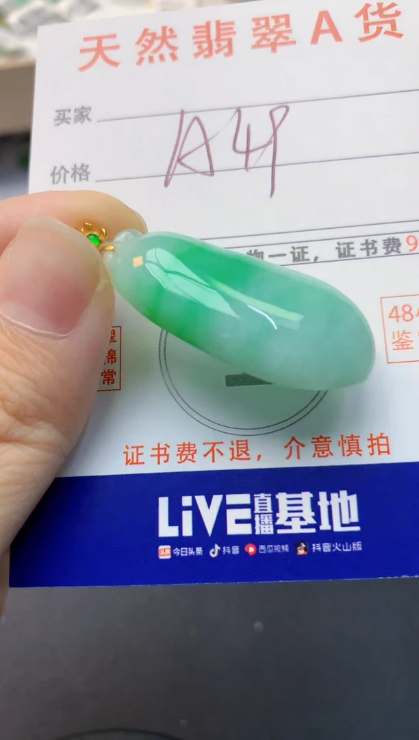 颈饰18K金镶嵌翡翠天然缅甸A货翡翠