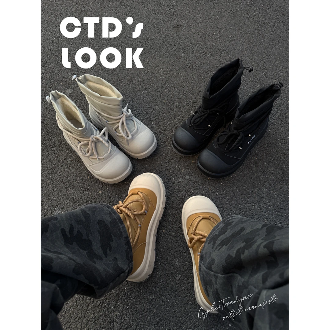 CTD彩壳系列冬季工装雪地靴加绒厚底保暖小众休闲高帮百搭男鞋潮