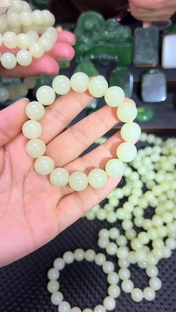 【闪购商品】和田玉手链未镶嵌黄口手串约12毫米