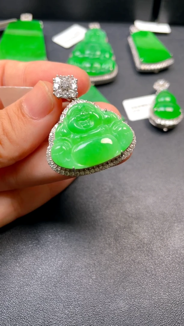 吊坠(不含链)银S925镶嵌翡翠吊坠