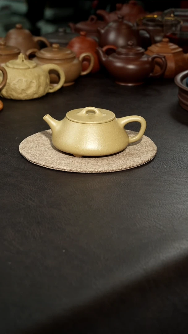 茶壶紫砂01梨皮绿平盖石瓢200cc