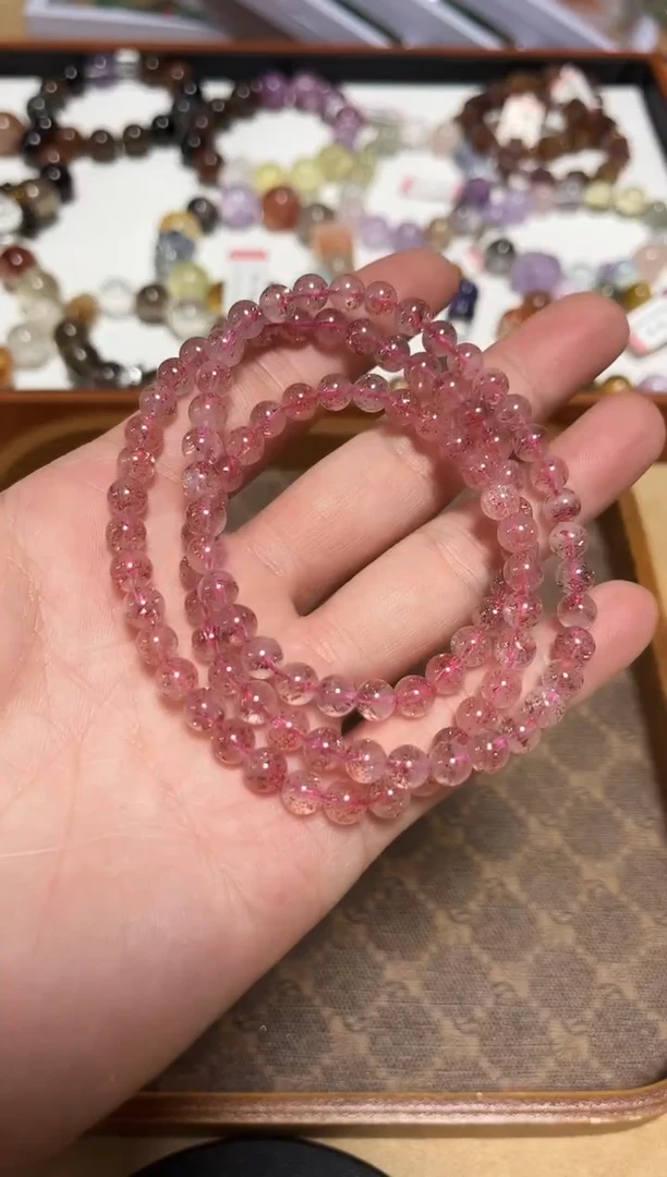 未镶嵌手链水晶巴*啦23-20金草莓手串三圈
