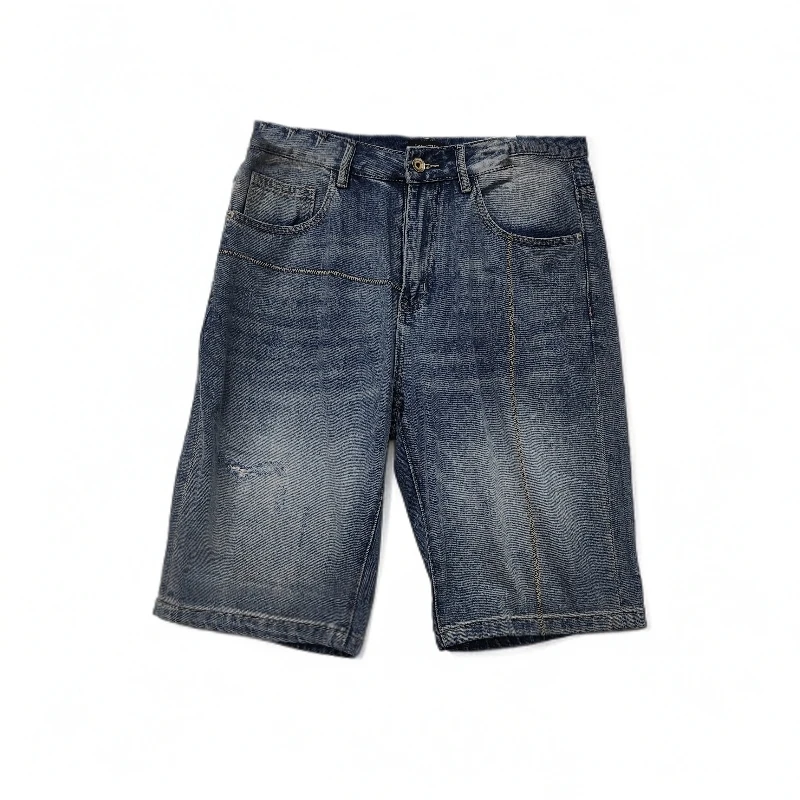 夏季新款休闲裤子男士简约时尚舒适百搭牛仔短裤男210001