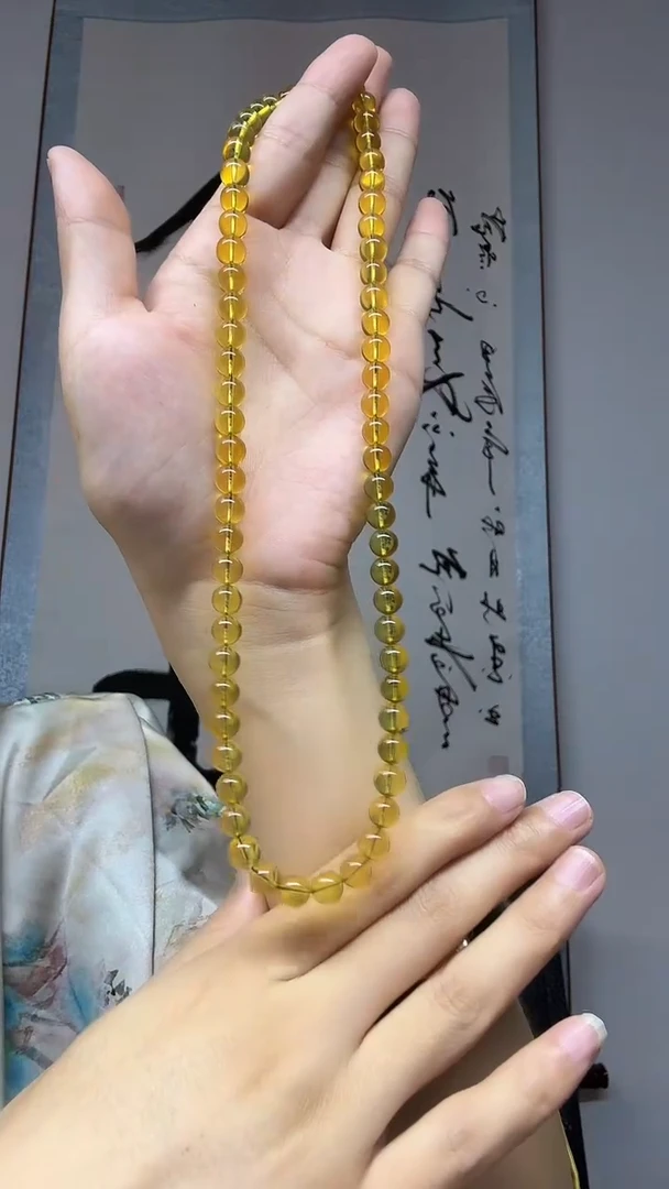 琥珀项链未镶嵌金蓝珀卡7