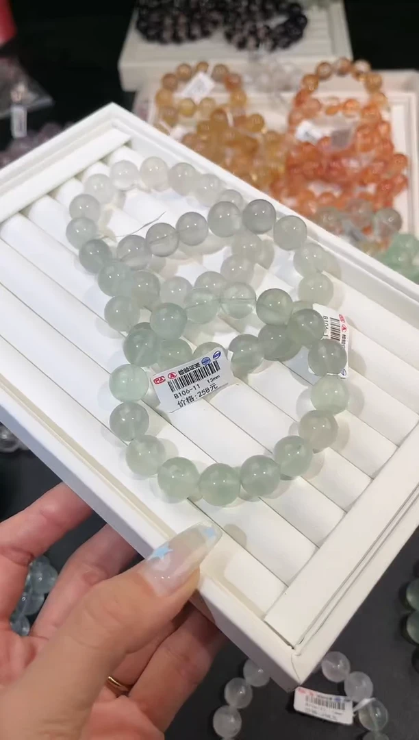 手链未镶嵌萤石多样性发一奶绿13mm