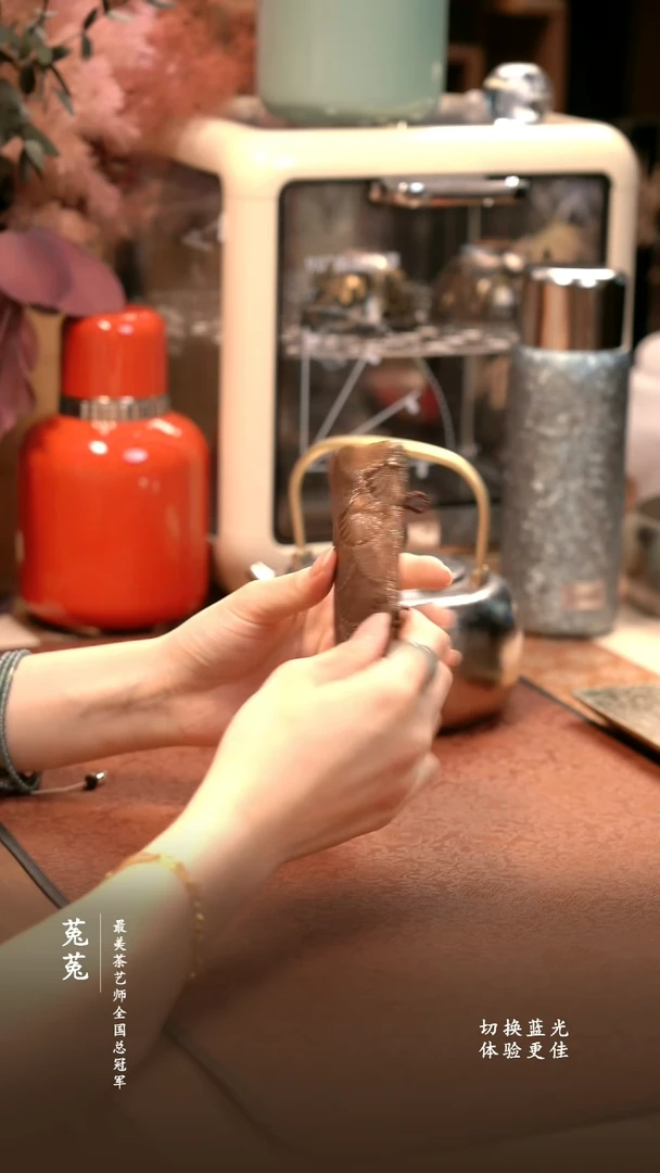 水晶玻璃吸管款知舍-丝绸提梁束带-银杏