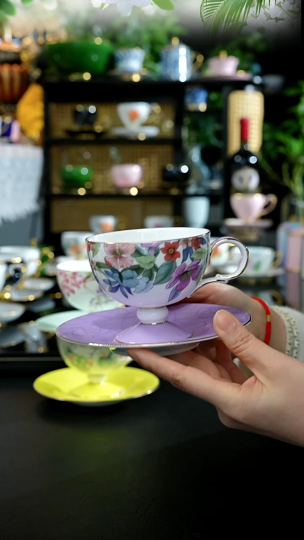 杯碟-------花扬紫色