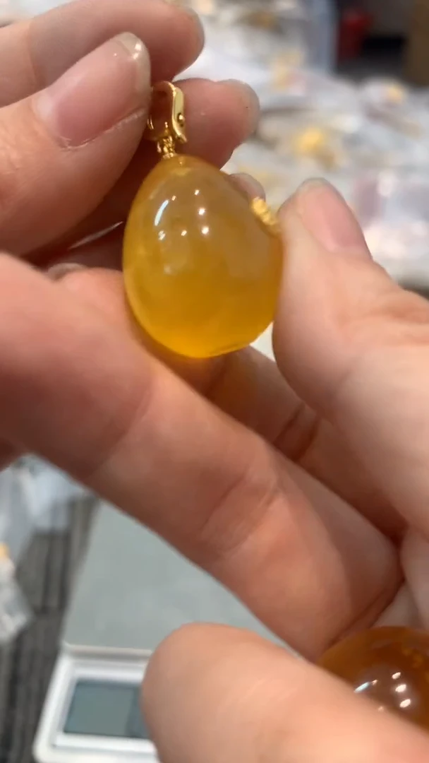 银S925镶嵌琥珀珠宝奇石475