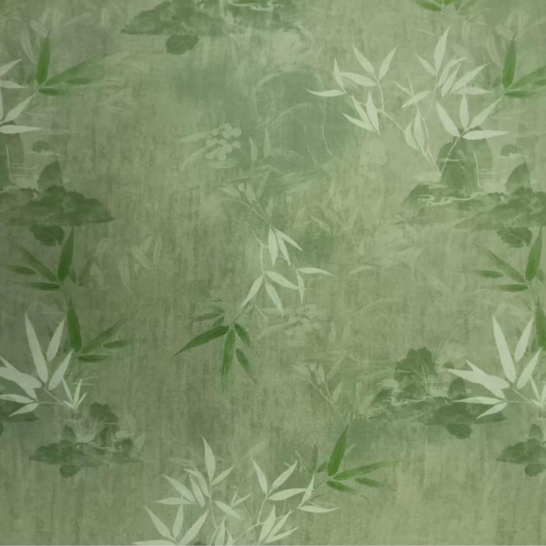 天丝棉竹影清疏面料绸缎布料新中式国风（不支持七天无理由退换）