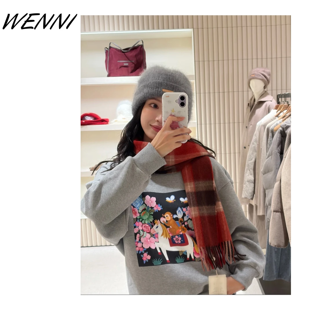 WENNI 禾小姐新春卫衣 / 早春新款好运百搭螺纹圆领卫衣