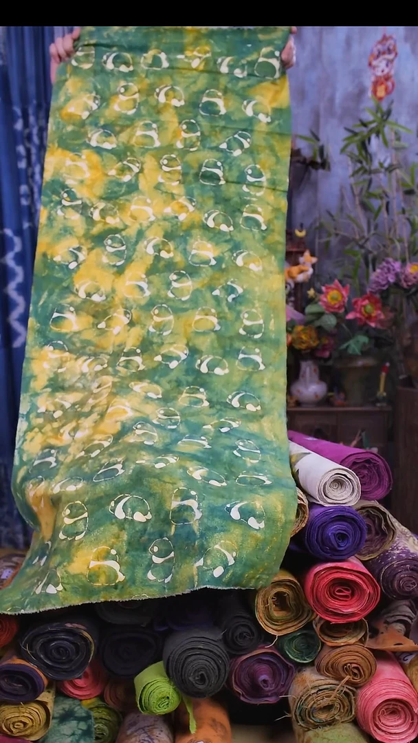 端午节植物染手织土布1.1米