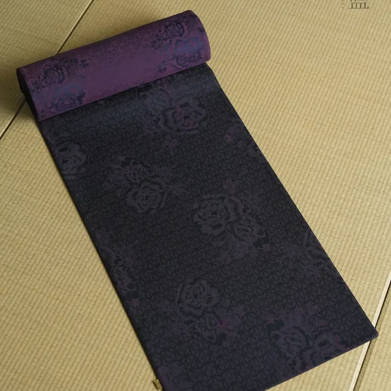 【三山拙垆】【魏紫牡丹】紫色双面香云纱茶席200*33（慢蓝S1915）