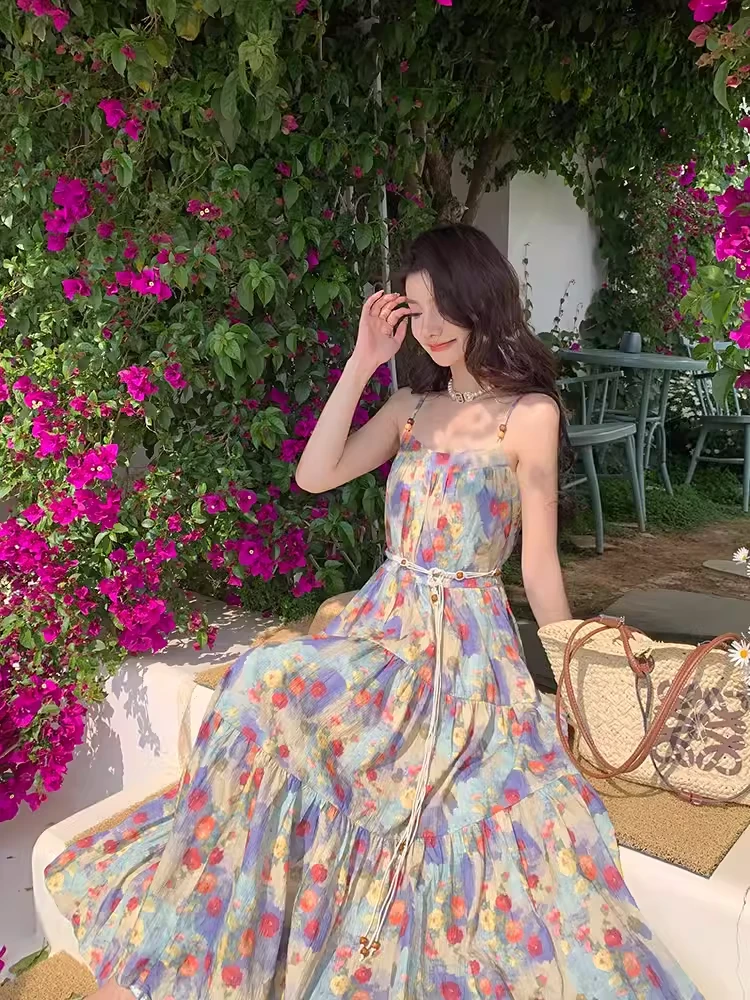 依漾自制-【椿槿】2024年原创新款显瘦收腰连衣裙-B3197K