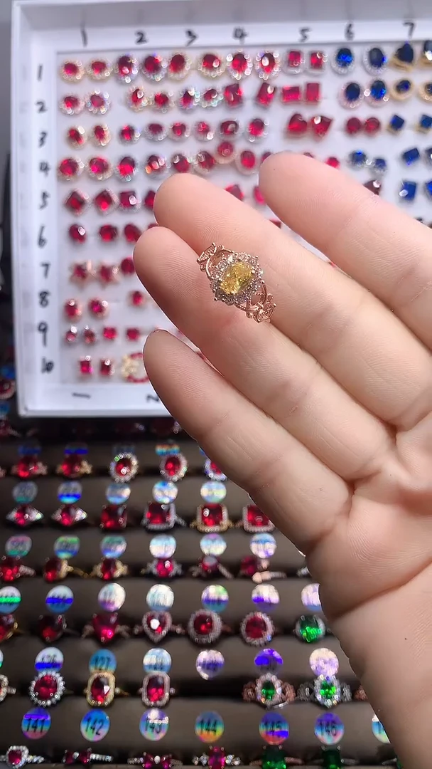 【闪购商品】水晶戒指银S925镶嵌玫瑰金