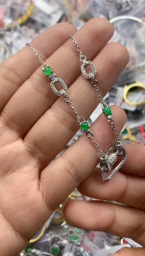 银S925镶嵌戒指翡翠333---7