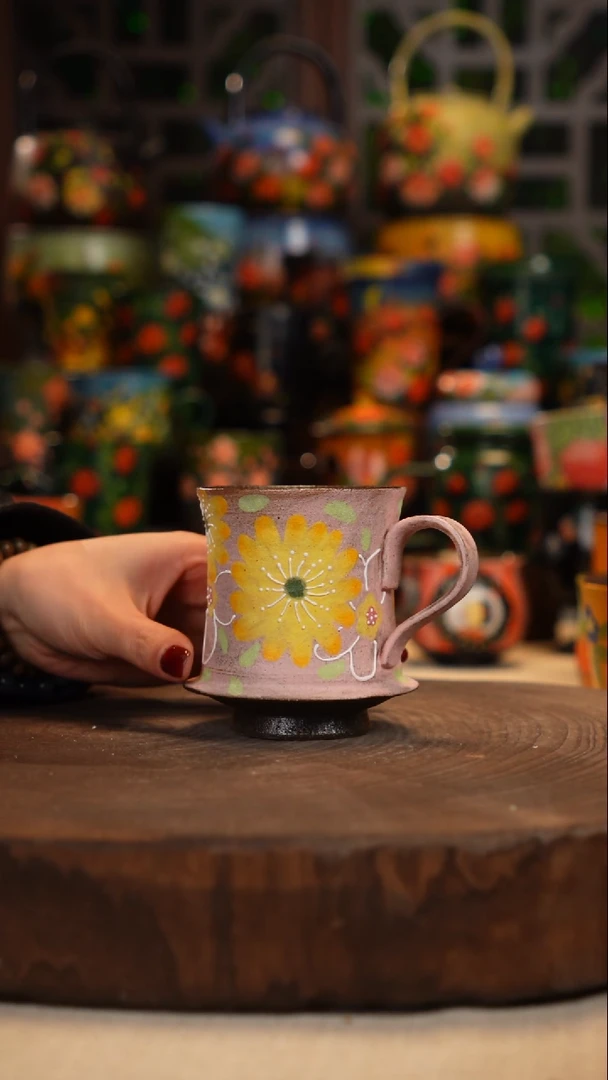 紫砂油画釉下彩手绘