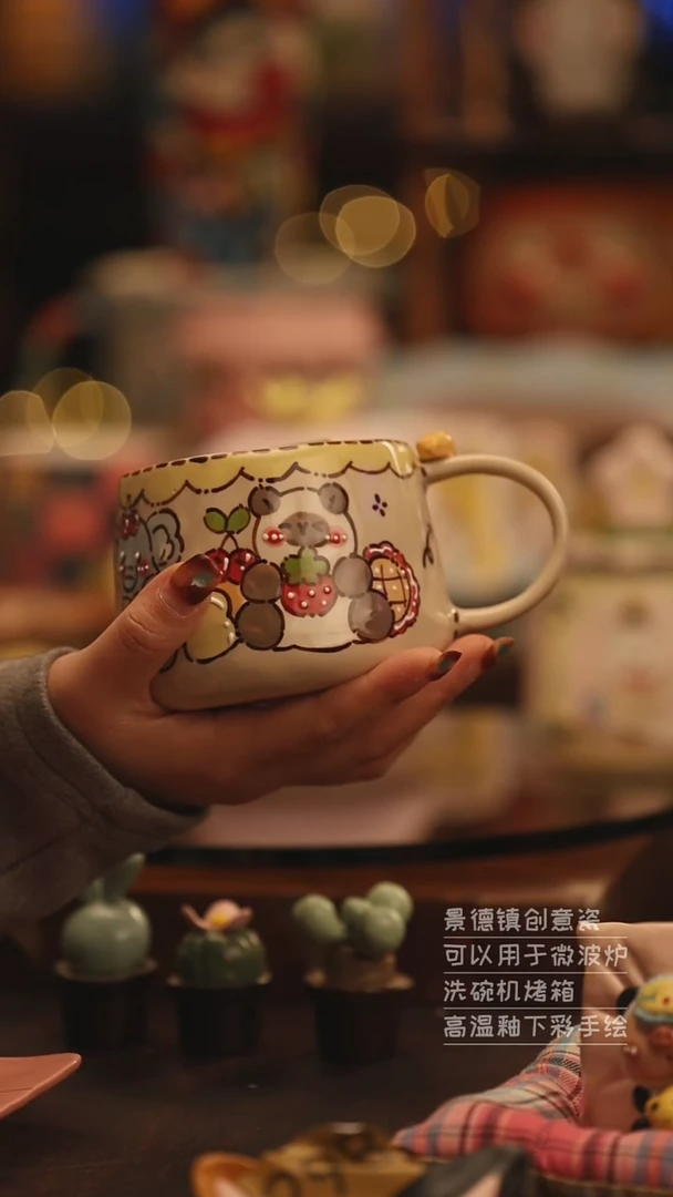 陶瓷景德镇可爱陶瓷釉下彩绘设计师款