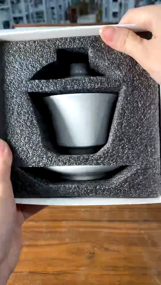 白瓷三才盖碗[直播间微瑕福利价]