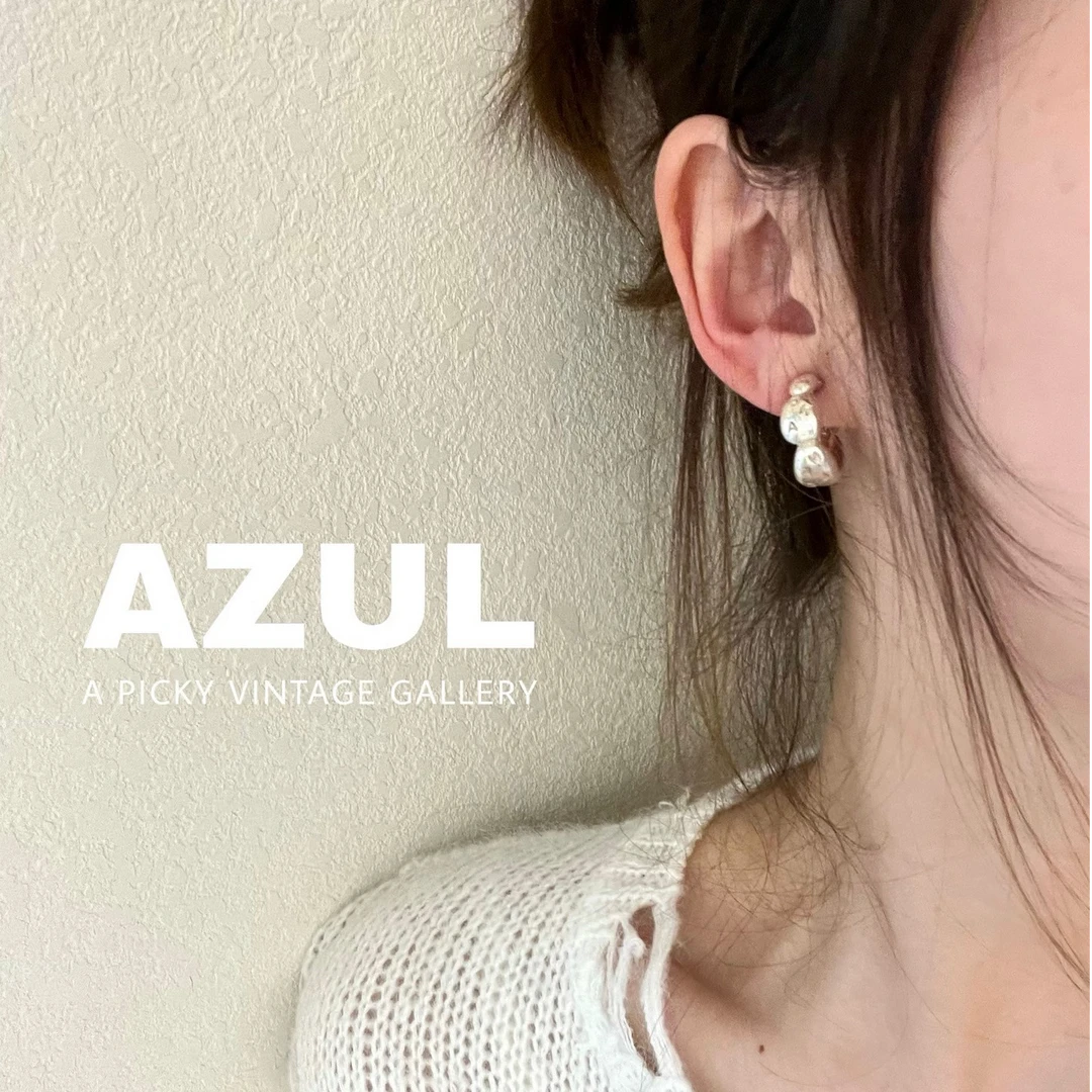 95新 Chanel/香奈儿 Azul-925银系列字母花瓣耳夹/45610