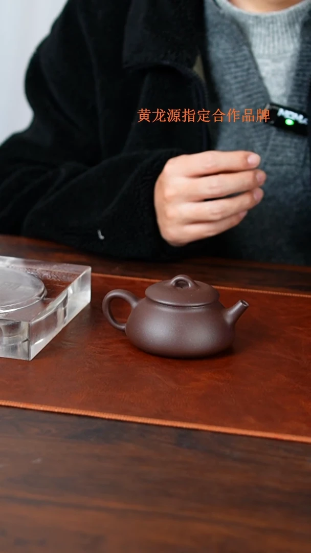 茶壶紫砂 乐瓢 深井紫泥 120cc 钱币孔
