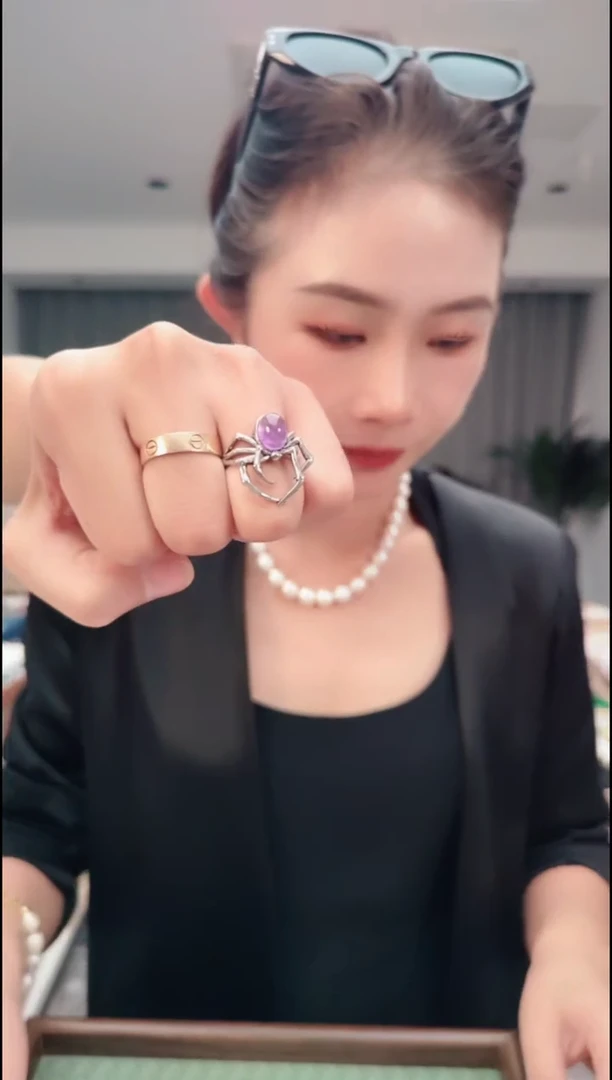 颈饰合金紫晶2648蜘蛛戒指