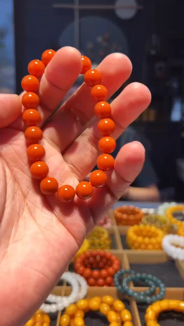 未镶嵌手链南红玛瑙10+精圆