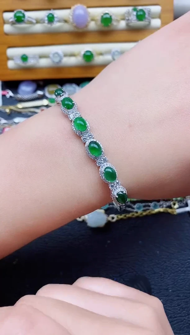 银S925镶嵌戒指翡翠妮*1