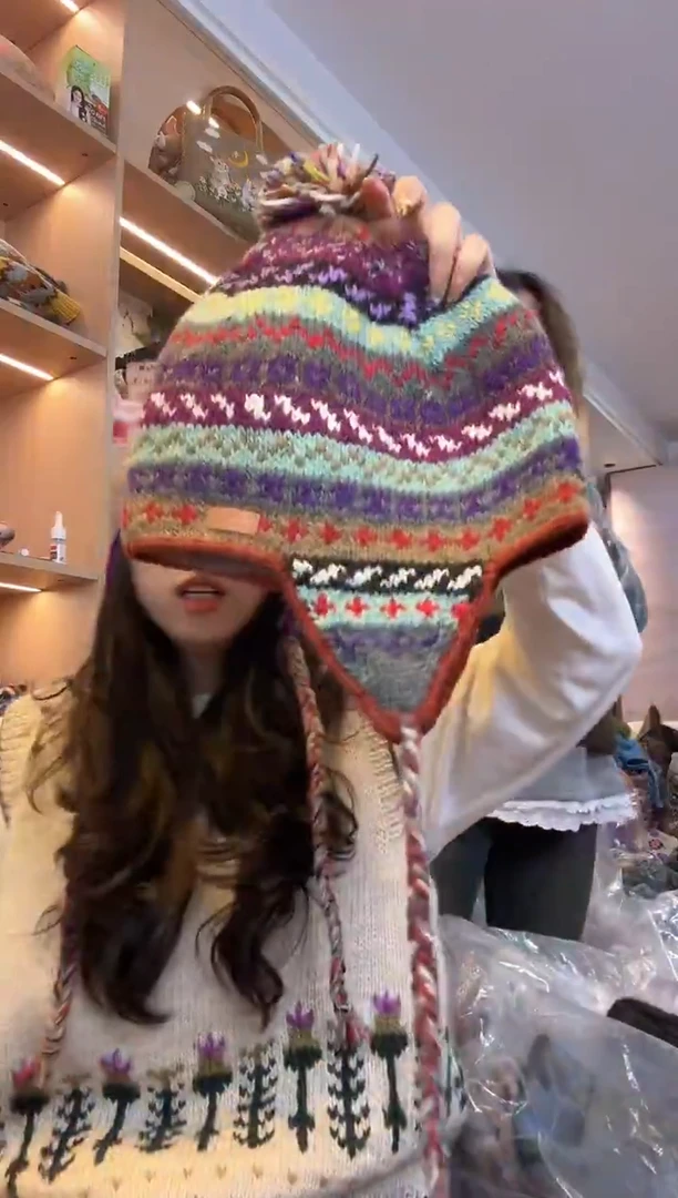 棉倪****.百羊毛护耳帽B126