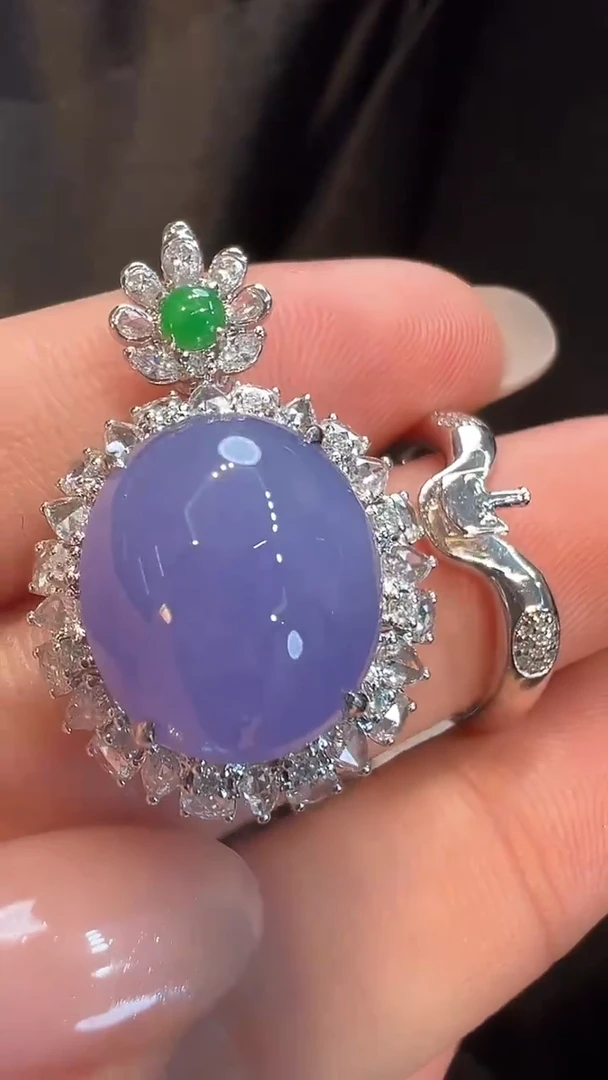 18K金镶嵌戒指翡翠两用款AL6