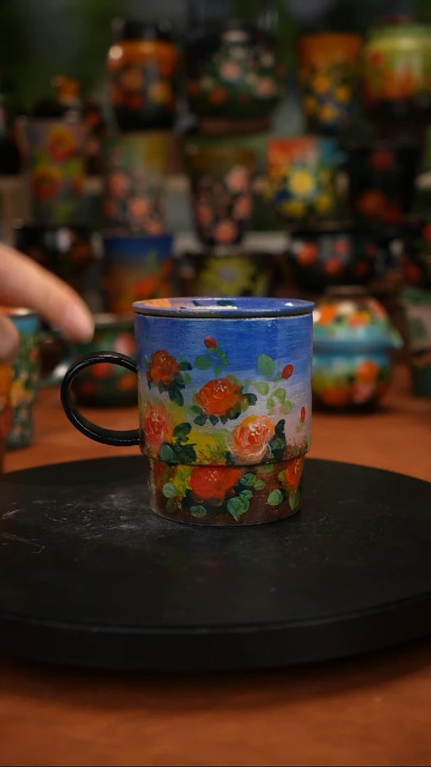 紫砂油画手绘釉 下彩