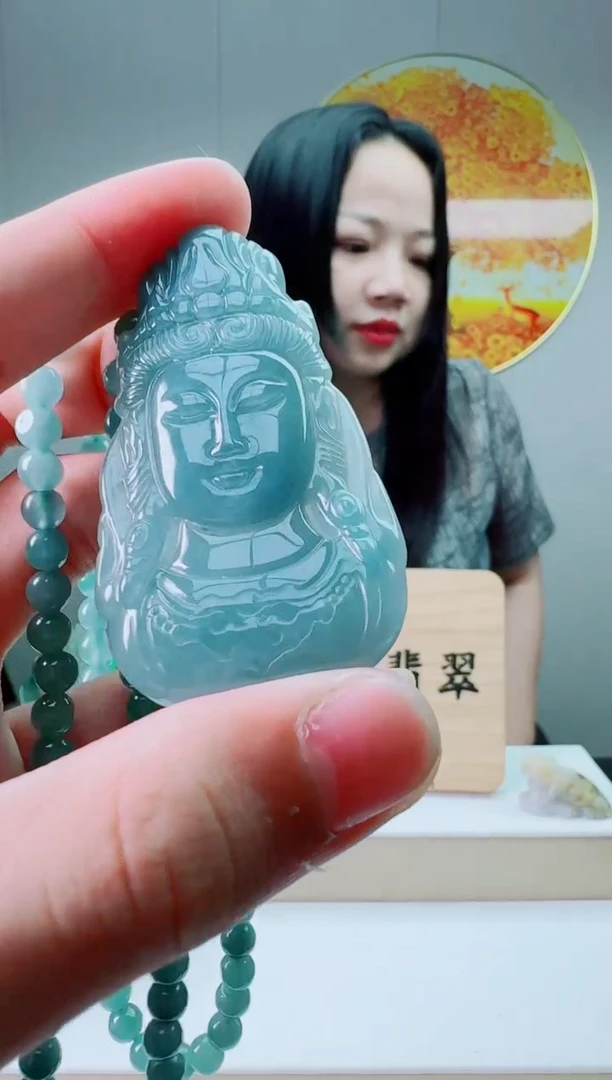 翡翠未镶嵌颈饰观音首多样性随机发其一