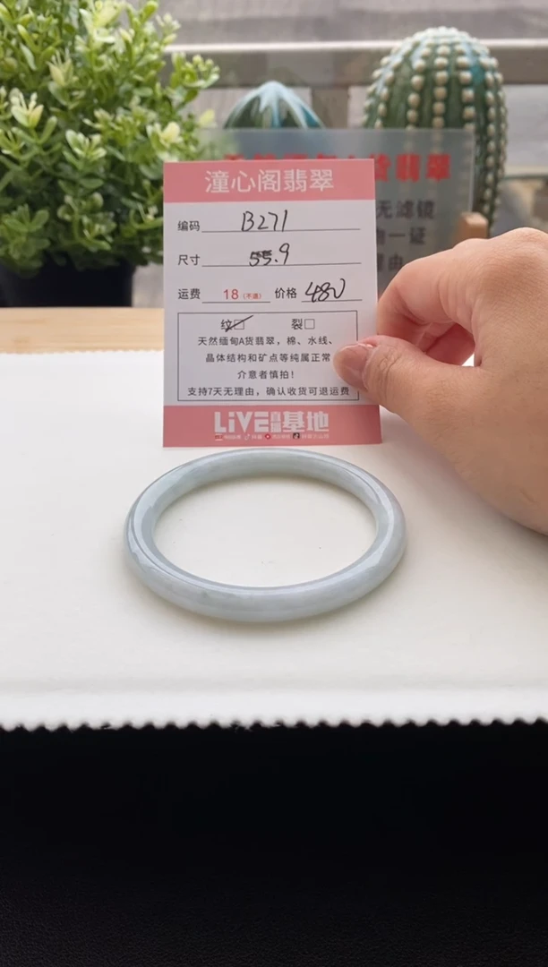 未镶嵌手镯翡翠55.5圈口 编码B271