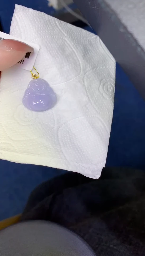 颈饰18K金镶嵌翡翠缅甸天然翡翠A货68