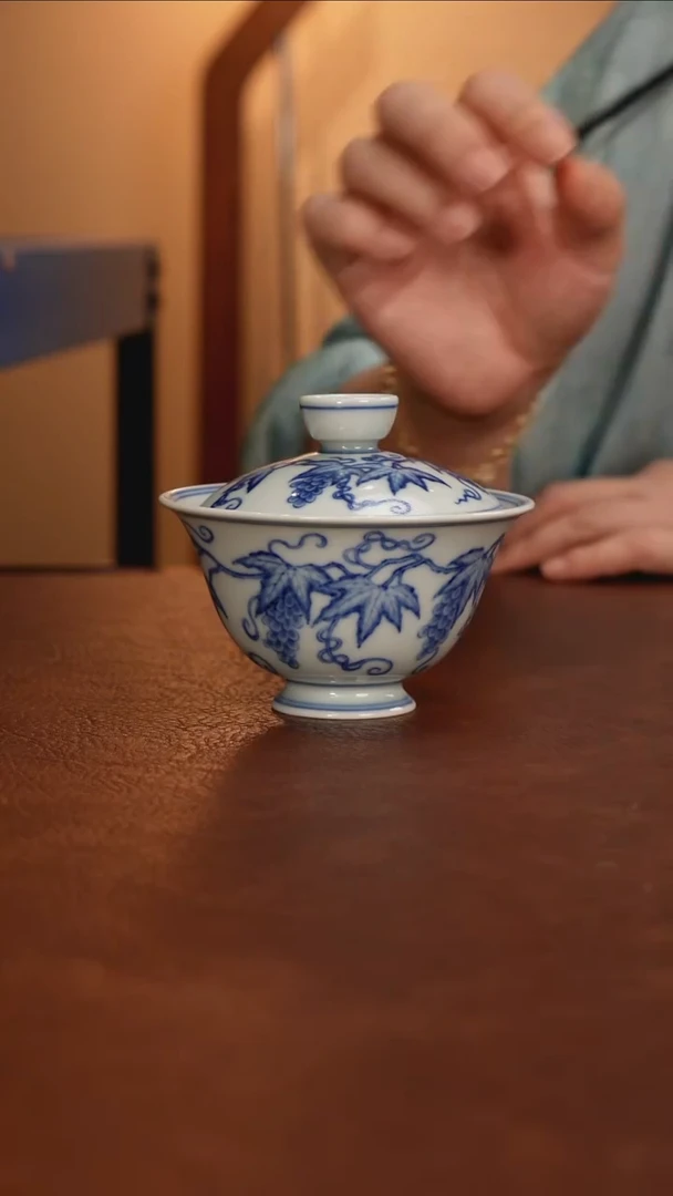 景德镇瓷器，青花瓷手绘茶具~