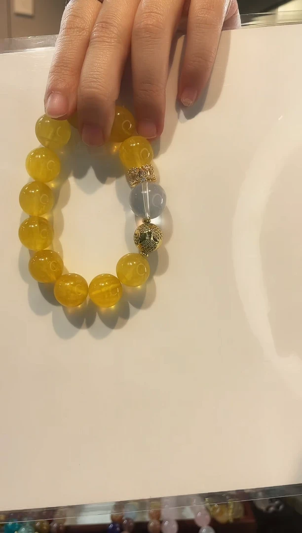 未镶嵌手串水晶黄拉丝萤石白水手串