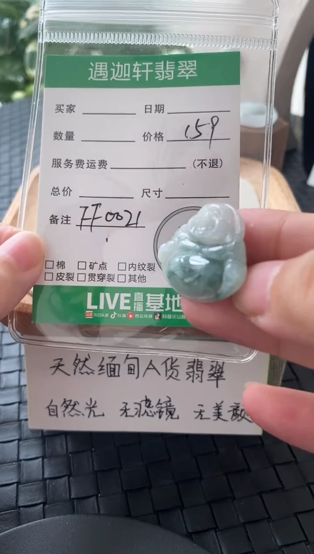 翡翠银S925镶嵌吊坠(不含链)FF0021